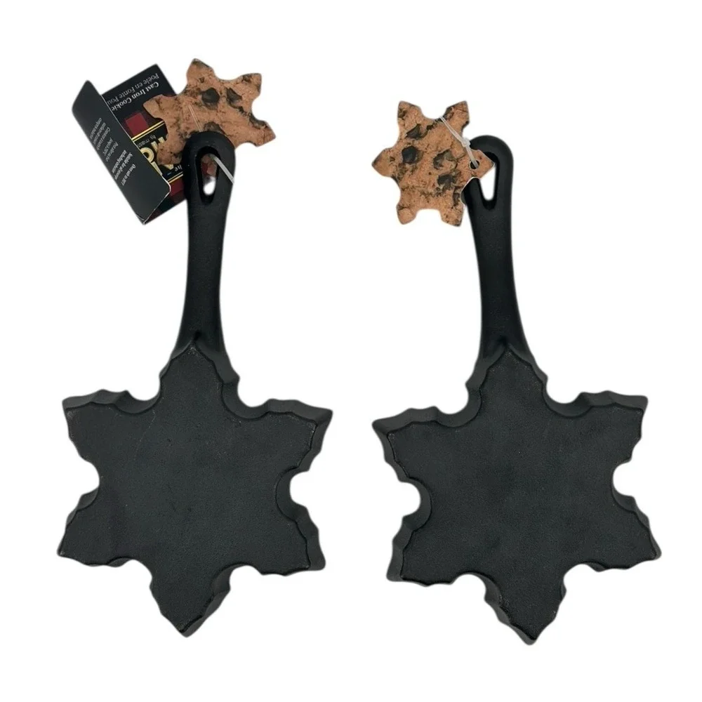 MasterClass Cast Iron Cookie Skillet Leaf Shape Set of 2 Heavy Pan